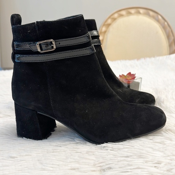 $499 NEW Paul Green Sydney Suede Buckle Ankle heel boot women size 4.5 - Picture 2 of 9
